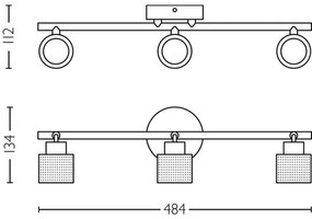 Philips - Spotlámpa NIALL 3xGU10/5W/230V fekete/réz