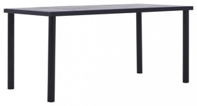 fekete és betonszürke MDF étkezőasztal 160 x 80 x 75 cm