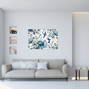 Kép - Kolibrikok virágokkal (90x60 cm)