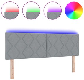 LED Fejtámla Gyémánt Blokk Dizájn Világosszürke 144 cm Szövet