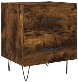 2 db füstös tölgy színű szerelt fa éjjeliszekrény 40x35x47,5 cm