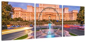 Kép - Bukarest, Románia (órával) (90x30 cm)