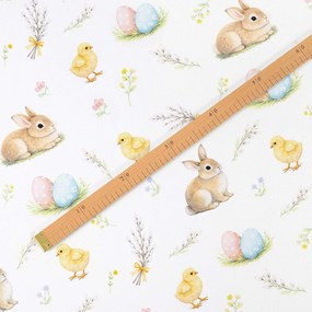 Goldea húsvéti teflon szövet terítőknek - vidám húsvét 160 cm