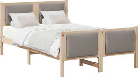 vidaXL Ágykeret fejtámlával Tópszínű 120 x 200 cm szövet