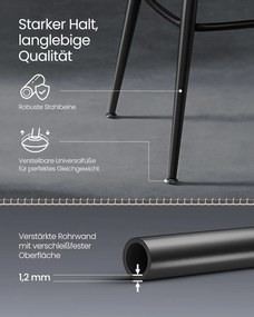 Ekho 360°-ban forgatható bárszék 2 darabos szett, 76 cm magas, tintafekete színben