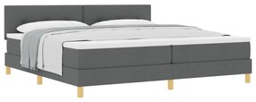Box Spring Ágy Matraccal Sötétszürke 200x200 cm Szövet