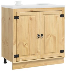 Cabinet polcokkal tárolóval Méz 80 x 46 x 81,5 cm Tömör fenyőfa