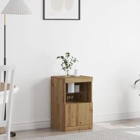 LED világítással ellátott oldalszekrény kézműves tölgy 41x37x67 cm