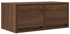 2 db barna tölgy színű szerelt fa TV-szekrény 60x31x25,5 cm