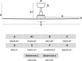 FARO 34280 - Mennyezeti ventilátor KLIM M fenyő/fehér átm. 125 cm+ távirányítás