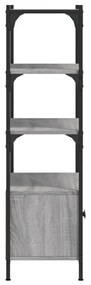 3 szintes szürke sonoma szerelt fa könyvespolc 70x30x109,5 cm