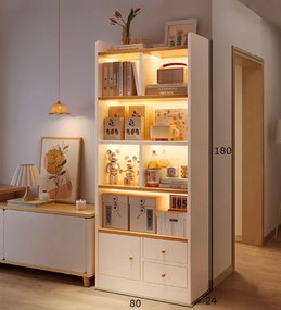 Könyvespolc 8 db-os polcos szekrény 45x17x30cm PR03