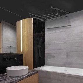 Erga Erga, mennyezeti akasztó ruhaszárításhoz 7x150 cm, fekete, ERG-SEP-10SUSSU7PCZ15