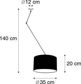 Függőlámpa fekete árnyékolóval 35 cm zöld állítható - Blitz