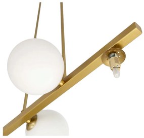 Fehér-aranyszínű függőlámpa üveg búrával Kama – Candellux Lighting