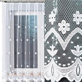 Jacquard függöny Florentyna 500x180cm egyenes virágmintás (kész) szegéllyel