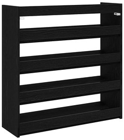 fekete szerelt fa cipőtároló szekrény 80x25x81 cm