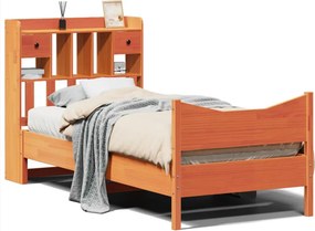vidaXL viaszbarna tömör fenyőfa ágy matrac nélkül 75 x 190 cm
