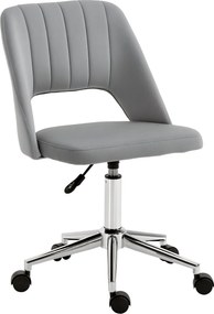 Vinsetto Ergonomikus Forgószék, Párnázott Íróasztali Szék Magasságállítással, Szürke 49x60x79-91cm | Aosom
