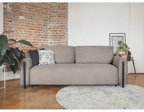 Világosbarna kordbársony kinyitható-tárolóhelyes kanapé 244 cm Arcadova – ELTAP