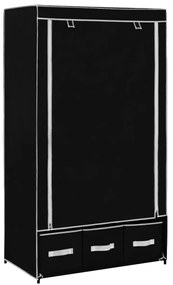 fekete szövet ruhásszekrény 87 x 49 x 159 cm