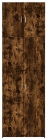 füstös tölgy színű szerelt fa magasszekrény 80 x 42,5 x 249 cm