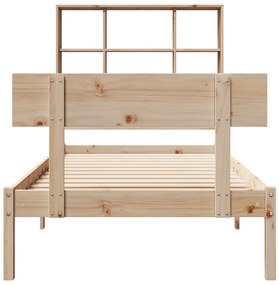 tömör fenyőfa könyvespolcos ágy matrac nélkül 90 x 200 cm