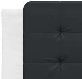 fehér és fekete műbőr ágykeret matrac nélkül Zadar 90 x 200 cm