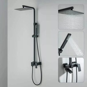 AREZZO design CUBEFIELD 3 funkciós zuhanyrendszer, fekete