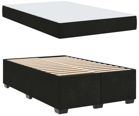 Ágykeret matraccal matracmal Fekete 120 x 200 cm Bársony