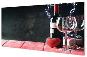 Akrilkép Szív üveg borospohár 100x50 cm