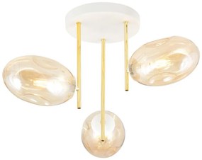 EMIBIG 1278-3 ARGO Glamour Mennyezeti Lámpa Fehér, Mézédes, Arany E14 IP20