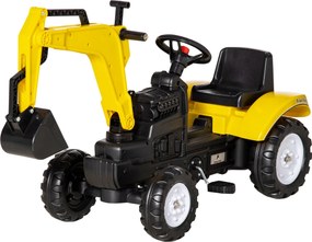 HOMCOM Pedál Traktor Gyerekeknek 3+ Éveseknek, Kerekes Kotrós Tractor, Első Lapáttal és Síppal, 35 kg Teherbírás, Kültéri Gyerek Tractor 107x42x71 cm