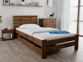 PARIS magasított ágy 90x200 cm, tölgyfa Ágyrács: Léces ágyrács, Matrac: Deluxe 10 cm matrac