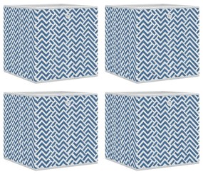 vidaXL 4 db kék nem szőtt szövet összecsukható tárolódoboz 32x32x32cm