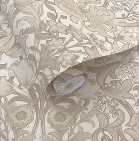 Holden Decor Tales of the Manor Fleurmont bézs damaszt mintás vlies tapéta – 91901