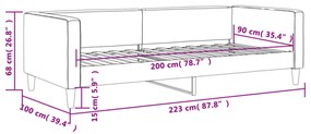 fekete szövet kanapéágy 90 x 200 cm
