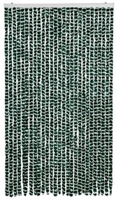 zöld és fehér zsenília rovarfüggöny 118x220 cm