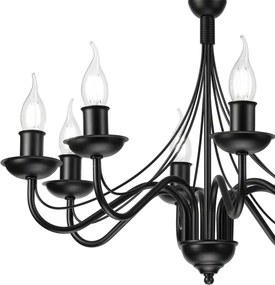 Láncos csillár ANTON 8xE14/60W/230V fekete
