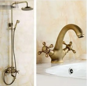 Zuhanypanel EYN TER1305 falon kívüli kivitelben, mosdócsapteleppel, antik bronz felülettel