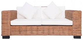 2-személyes természetes rattan kerti kanapé