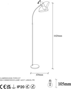 Varzan, állólámpa, antik fekete