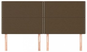 4 db sötétbarna szövet fejtámla 100x5x78/88 cm
