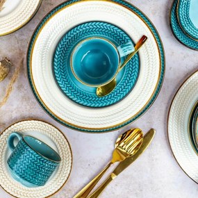Mäser 8 darabos sekély és mély tányér szett PROSPERO – türkiz