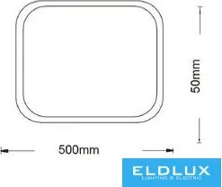 ELDLUX C12-3C Négyzetes Mennyezeti Lámpa IP20