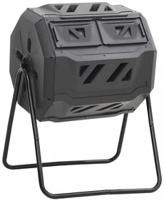 fekete kerti komposztálóláda 73 x 64 x 95 cm 160 L