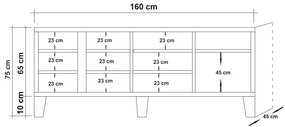 TV asztal/szekrény Merina 200 (atlanti fenyő). 1088762