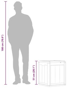 szürke PP fa hatású kerti tároló doboz 90 L