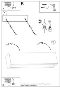 Sollux SL.0993 - Fali lámpa VEGA 2xE27/60W/230V 50 cm beton