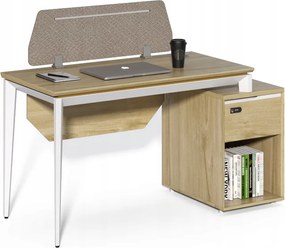 Irodai asztal szekrénnyel Houseland Profit Max 03 1406 tölgy/fehér